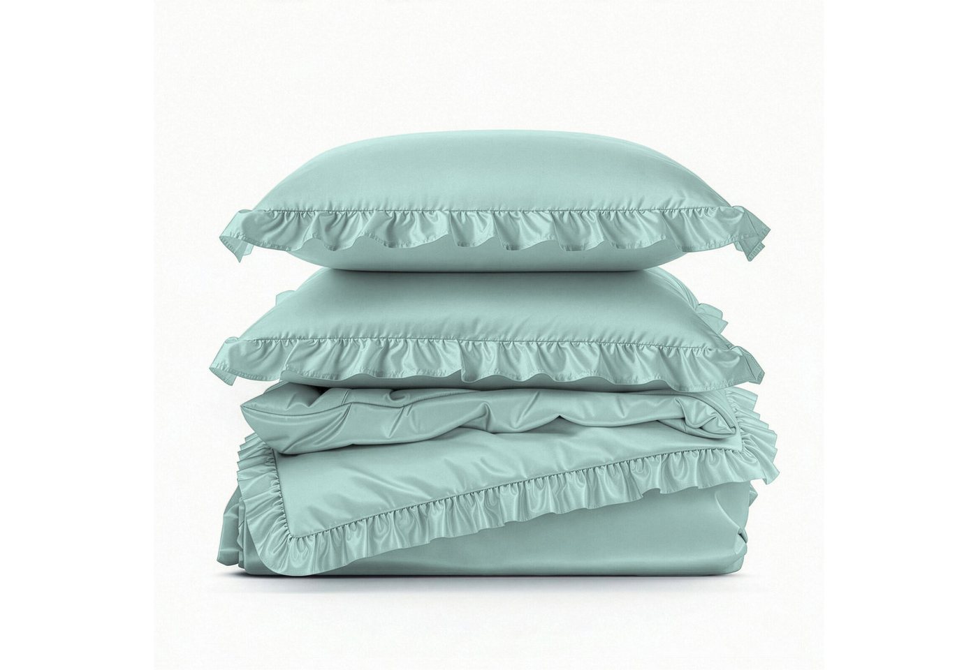 Design91 Bettwäsche, Polyester, 2 teilig, mit Rüschen – Bild 5 von 5