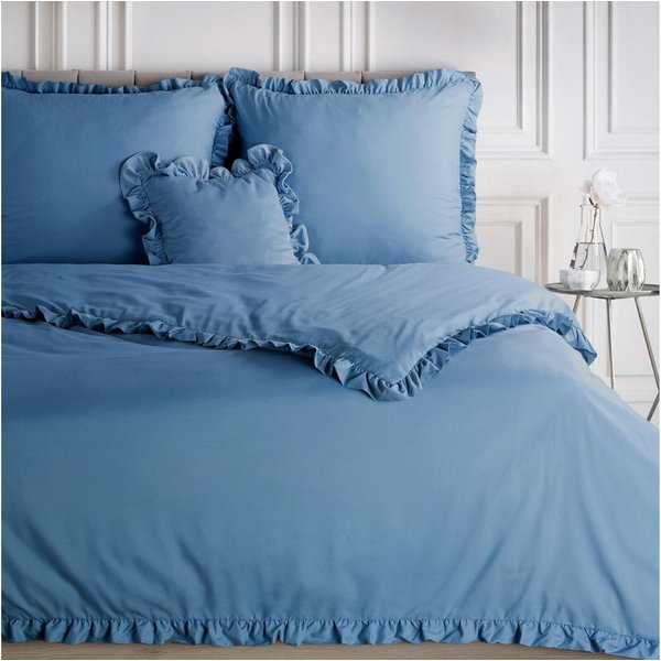 Design91 Bettwäsche, Polyester, 3 teilig, mit Rüschen