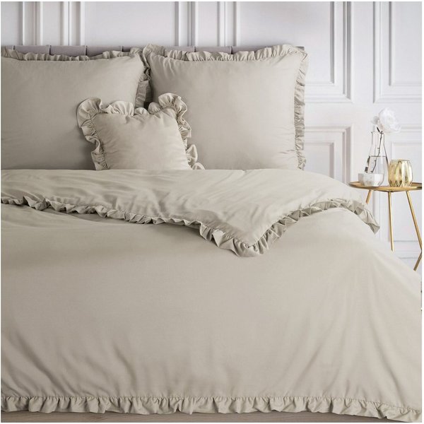 Design91 Bettwäsche, Polyester, 2 teilig, mit Rüschen
