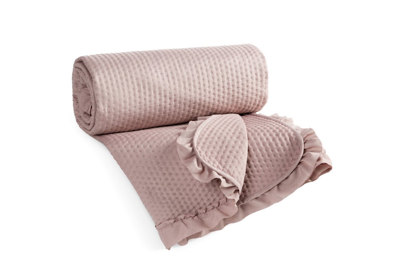 Design91 Tagesdecke BELLA RÜSCHE, Bettüberwurf mit Rüschen, elegante Tagesdecke, weiche Struktur – Bild 5 von 5