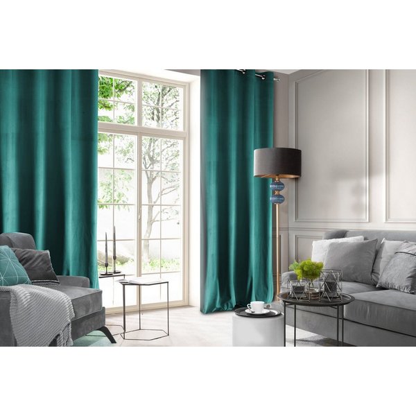 Design91 Vorhang Samtvorhänge 140x250 cm (1 St), Ösen, blickdicht, Samt, Wohnzimmer