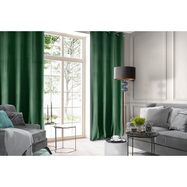 Design91 Vorhang Samtvorhänge 140x250 cm (1 St), Ösen, blickdicht, Samt, Wohnzimmer