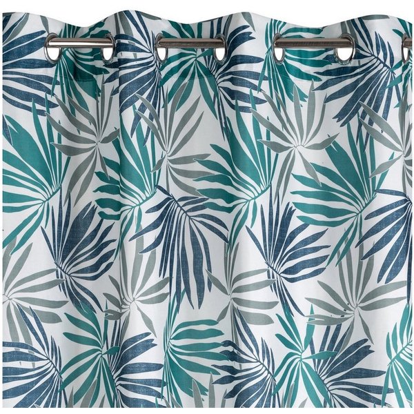 Design91 Vorhang Vorhänge mit Dschungel Muster Palmenblätter Botanische Motive, Blickdicht, Ösenschal, Wohnzimmer