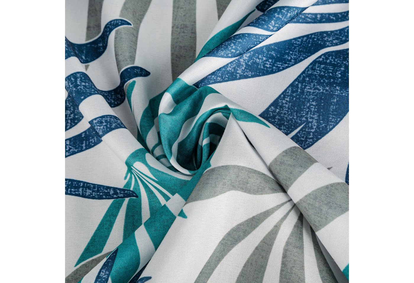 Design91 Vorhang Vorhänge mit Dschungel Muster Palmenblätter Botanische Motive, Blickdicht, Ösenschal, Wohnzimmer – Bild 2 von 5