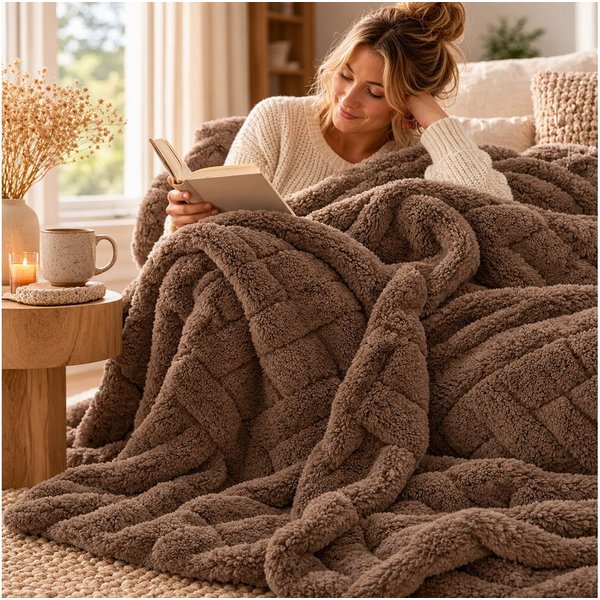 Wohndecke CARO, Design91, Karierte Kuscheldecke ideales Geschenk Weiche, warme Decke