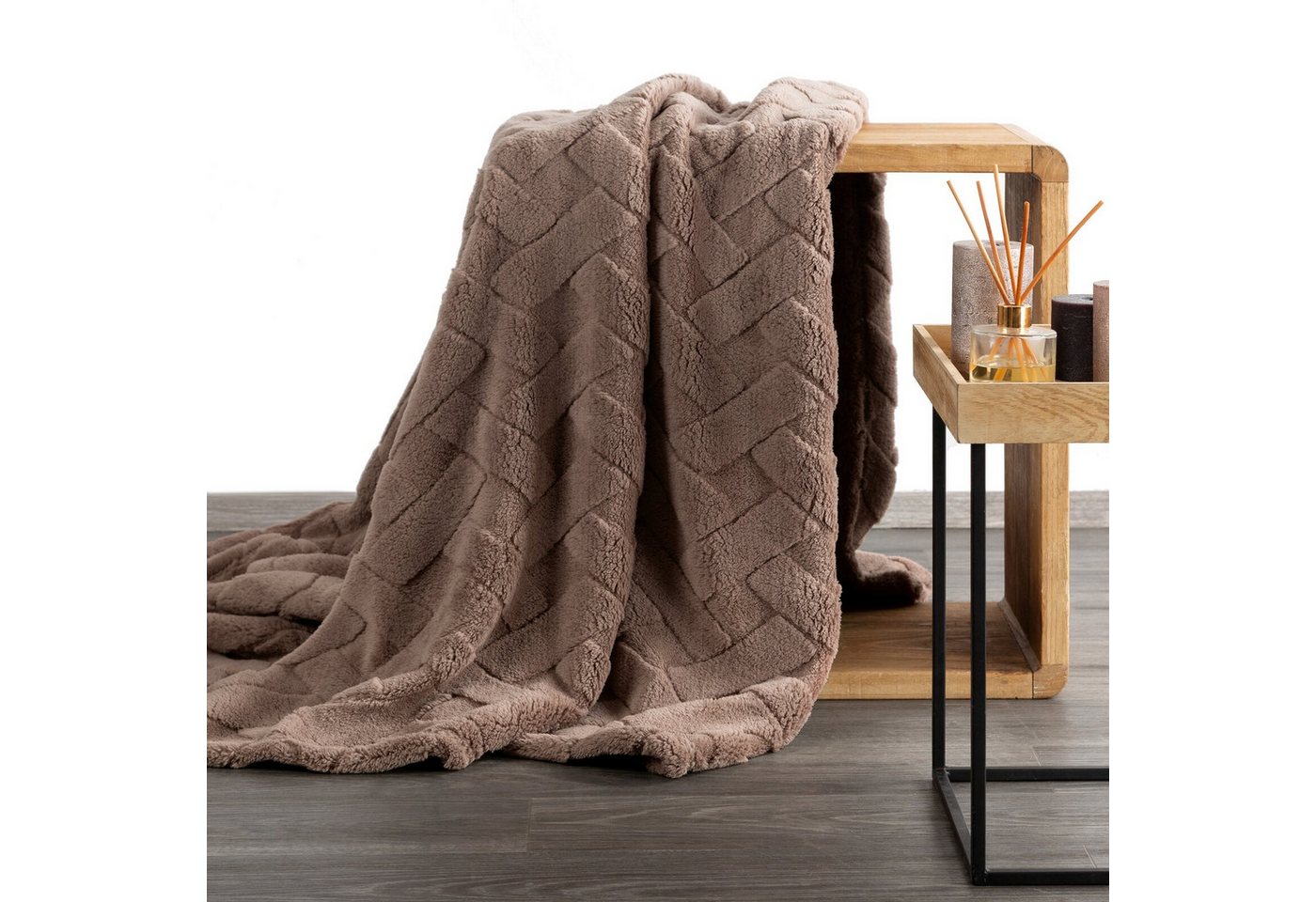 Wohndecke CARO, Design91, Karierte Kuscheldecke ideales Geschenk Weiche, warme Decke – Bild 5 von 5