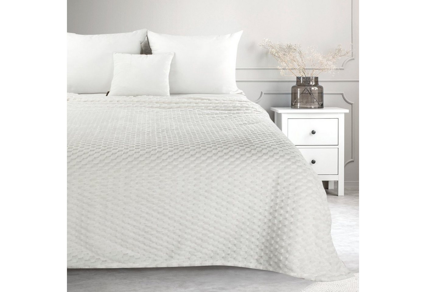 Wohndecke CINDY/6, Design91, Tolle Struktur, Waffelmuster, Weich, Karierte Decke, Karomuster – Bild 5 von 5