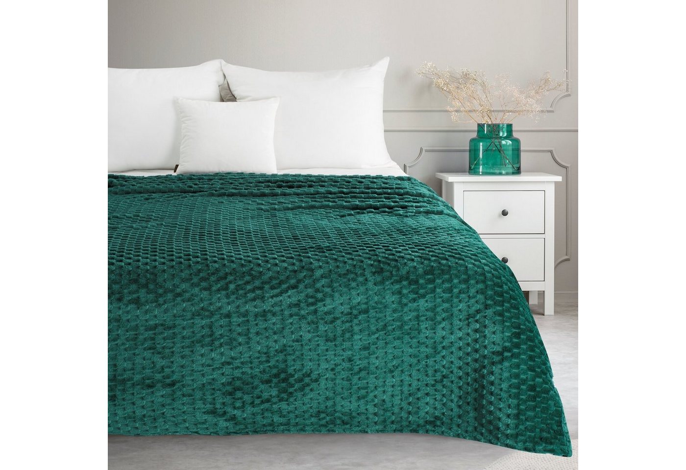 Wohndecke CINDY/6, Design91, Tolle Struktur, Waffelmuster, Weich, Karierte Decke, Karomuster – Bild 5 von 5
