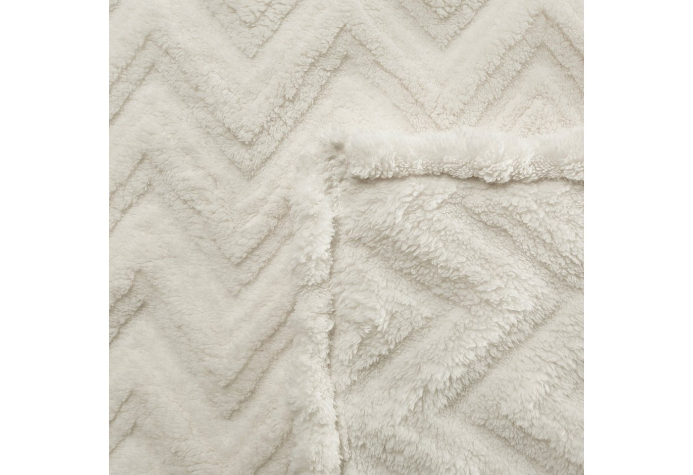 Wohndecke HYGGE Kuscheldecke – weiche Sofadecke, Design91, mit Fischgrät-Struktur, Mikrofaser 340 GSM, Plaid für Sofa & Bett – Bild 4 von 5