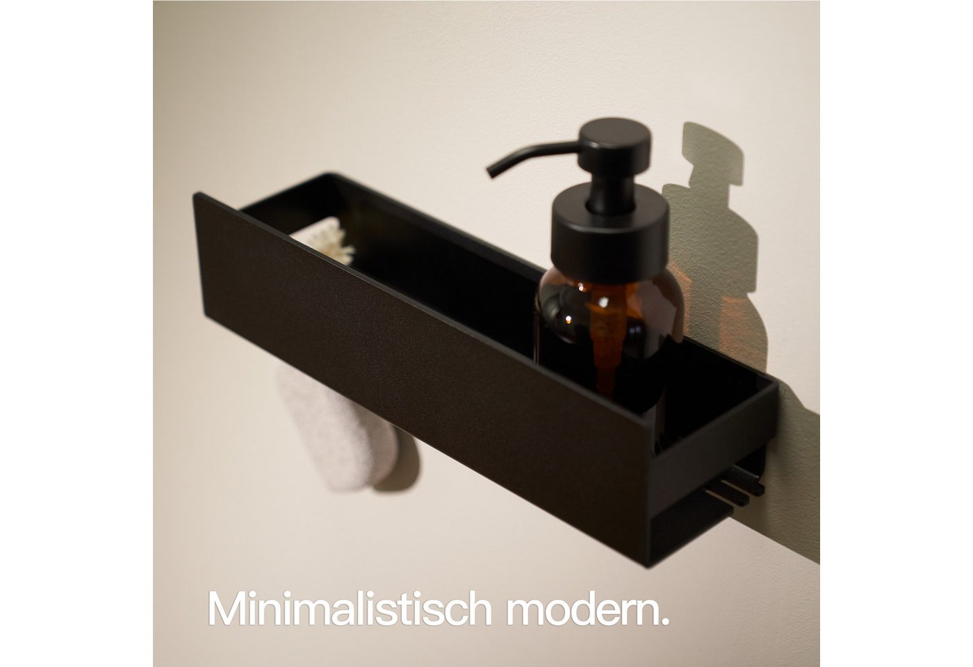 Designfabrik Hamburg Duschablage ohne Bohren, Badezimmer Regal, Badregal, Duschregal ohne Bohren, inkl. Montageset zur selbstklebenden Montage – Bild 2 von 5