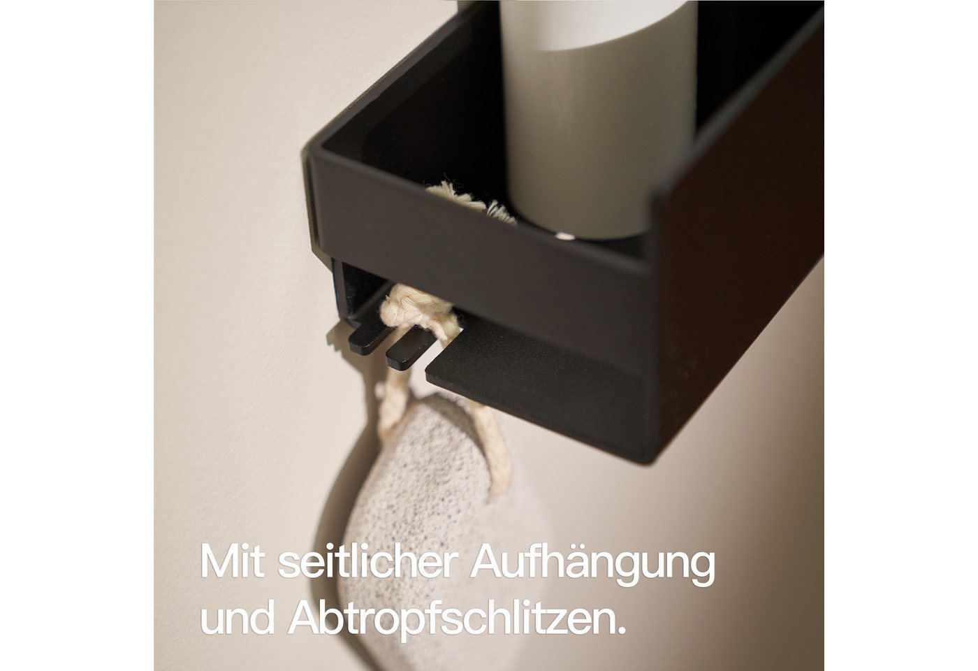 Designfabrik Hamburg Duschablage ohne Bohren, Badezimmer Regal, Badregal, Duschregal ohne Bohren, inkl. Montageset zur selbstklebenden Montage – Bild 3 von 5