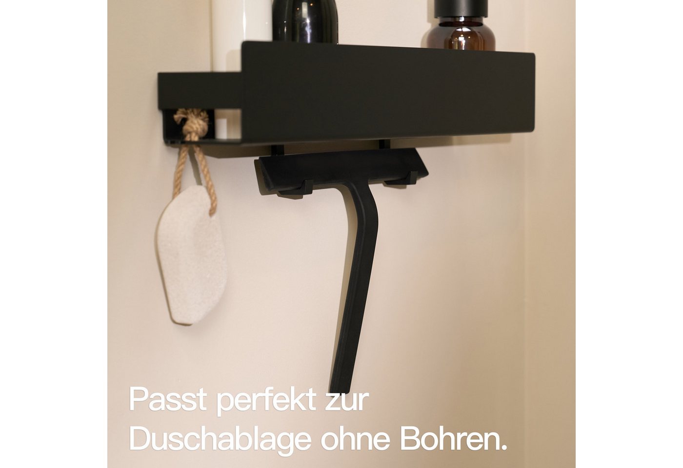 Designfabrik Hamburg Duschabzieher, 23 cm Breite, Silikonummantelt, inklusive 2x Halterung – Bild 4 von 5