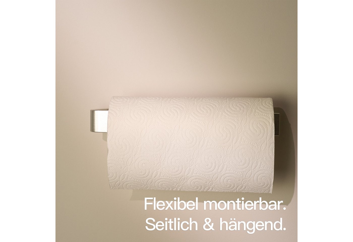 Designfabrik Hamburg Küchenrollenhalter DFHH KRH, Aluminium Vollmaterial, ohne Bohren, abrutschsicher – Bild 3 von 5
