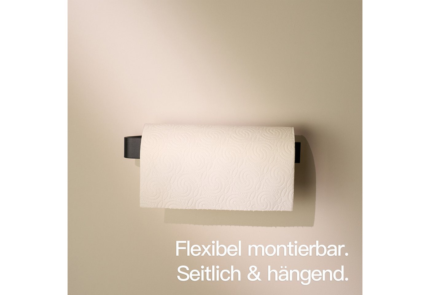 Designfabrik Hamburg Küchenrollenhalter DFHH KRH, Aluminium Vollmaterial, ohne Bohren, abrutschsicher – Bild 3 von 5