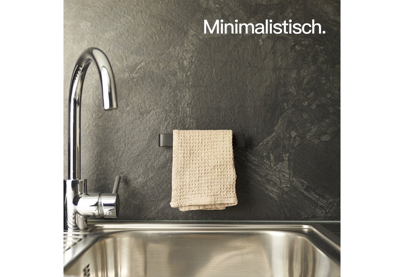 Designfabrik Hamburg Spültuchhalter, Spüllappenhalter ohne Bohren, Lappenhalter, Geschirrtuchhalter, Spülbecken oder Wandmontage – Bild 2 von 5
