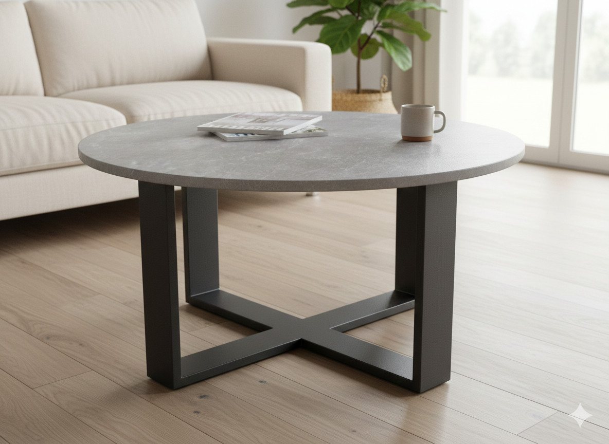 designimpex Couchtisch Design DA-333 rund Wohnzimmertisch Tisch 86 x 42 cm – Bild 2 von 5