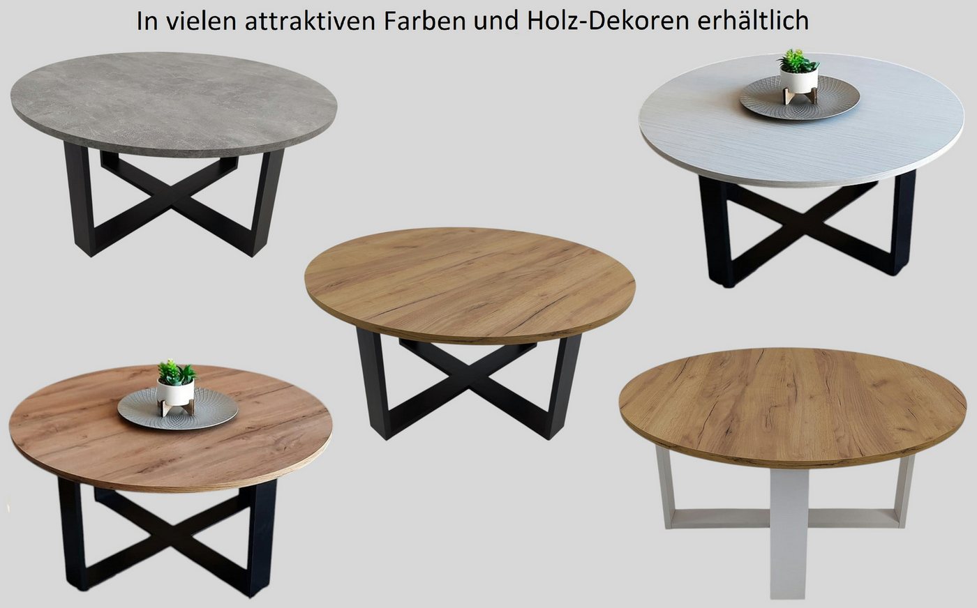 designimpex Couchtisch Design DA-333 rund Wohnzimmertisch Tisch 86 x 42 cm – Bild 5 von 5