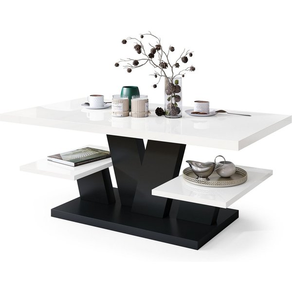 designimpex Couchtisch Design Viva Tisch Wohnzimmertisch 110x60x45 cm mit Ablagefläche