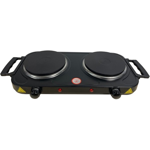 DESKI Doppelkochplatte Doppelkochplatte 2000W Elektro Kochplatte Kochen Küche Camping Garten