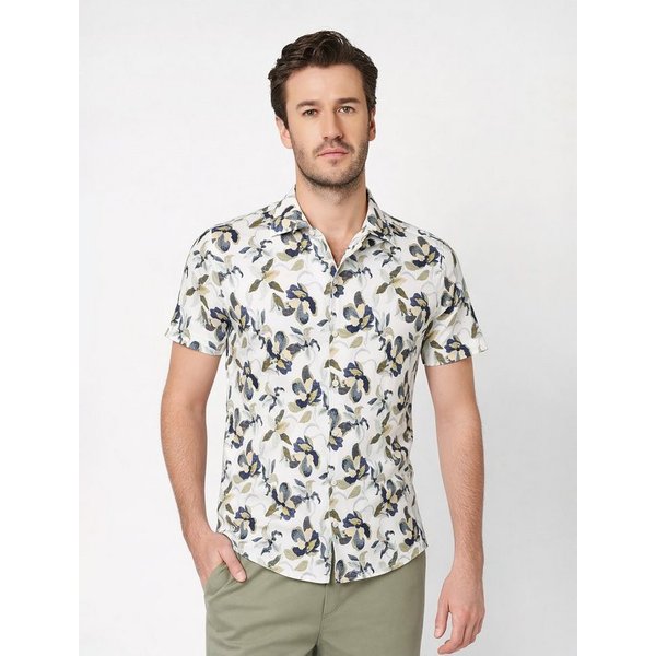 DESOTO Kurzarmhemd Casual Kent 1/2 Jerseyhemd, Kentkragen, slim fit