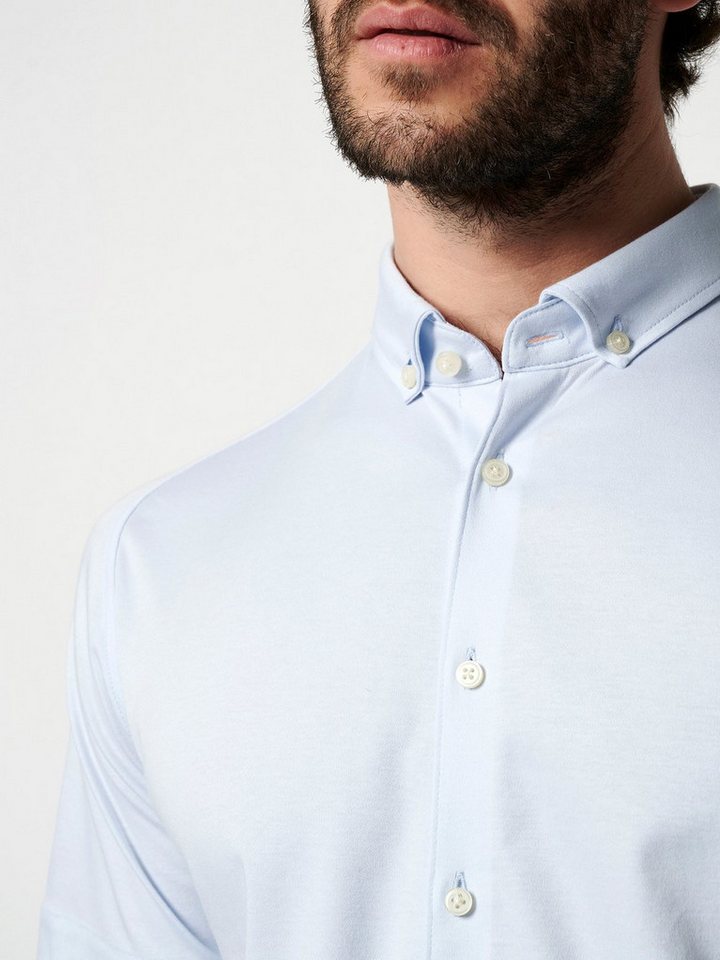 DESOTO Kurzarmhemd Jerseyhemd Casual Modern Button Down halbarm Flexibler Stretch – Bild 3 von 5