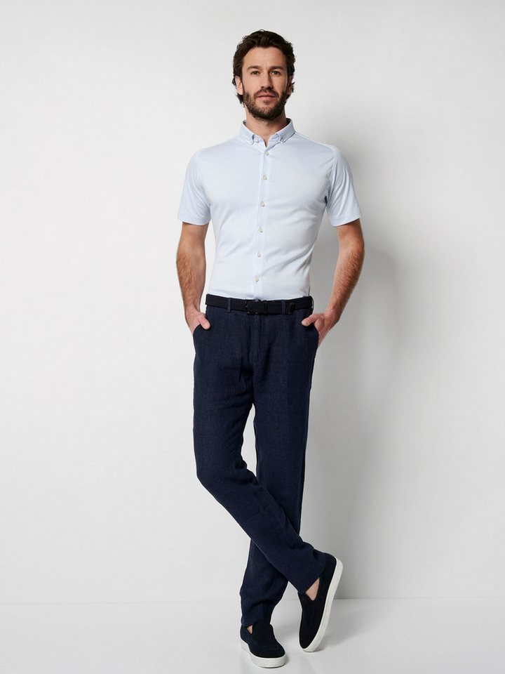 DESOTO Kurzarmhemd Jerseyhemd Casual Modern Button Down halbarm Flexibler Stretch – Bild 4 von 5