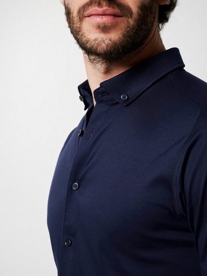 DESOTO Kurzarmhemd Jerseyhemd Casual Modern Button Down halbarm Flexibler Stretch – Bild 3 von 5