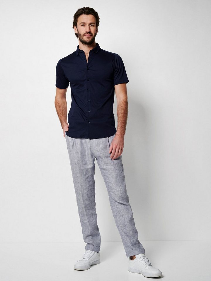 DESOTO Kurzarmhemd Jerseyhemd Casual Modern Button Down halbarm Flexibler Stretch – Bild 4 von 5
