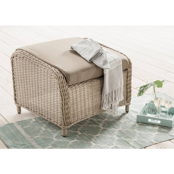 Destiny Fußhocker CASA, 66x58cm, Aluminium, Polyrattan, inkl. Auflagen