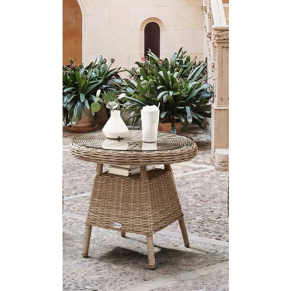 Destiny Gartentisch MALAGA, Ø: 60cm x H: 55cm, Aluminium, Polyrattan