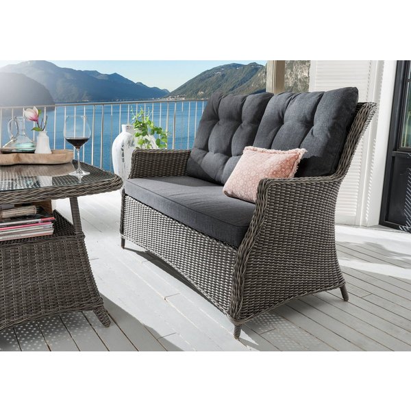Destiny Loungesofa CASA, Aluminium, Polyrattan, 2er Sofa, inkl. Auflagen