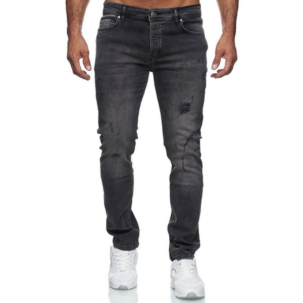 Reslad Destroyed-Jeans Reslad Jeans Herren Destroyed Slim Fit Herren-Hose Jeanshose Männer Destroyed Look Stretch Slim Fit Jeans