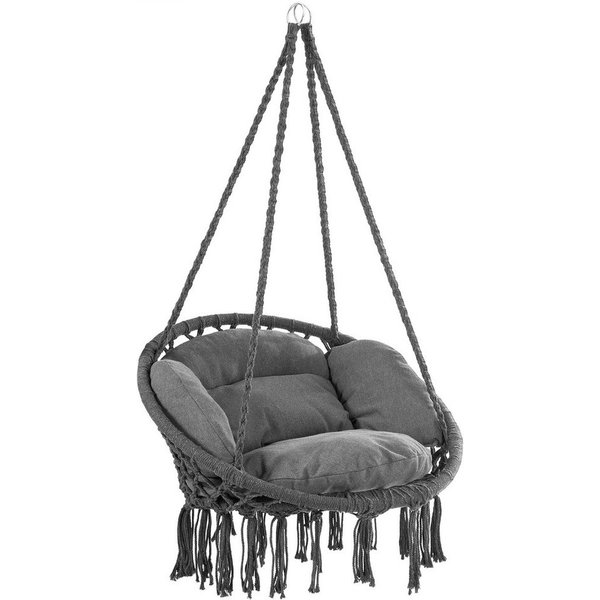 Detex Hängesessel (1-St), 150kg belastbar weiche Kissen Hängestuhl Garten Indoor Outdoor