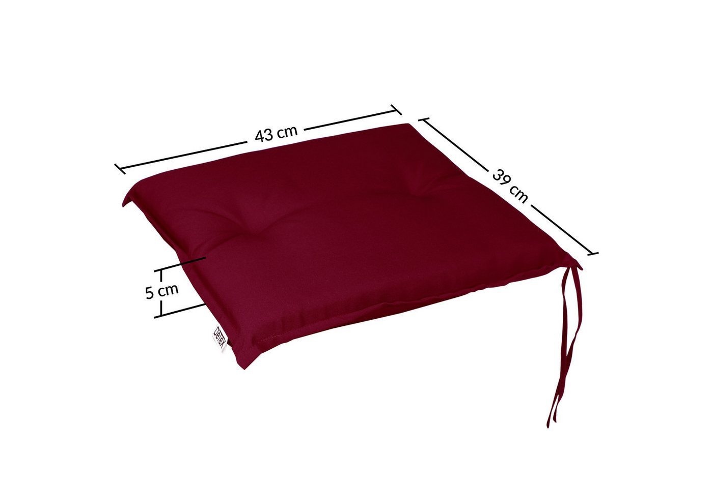 Detex Sitzauflage Boston, Stuhl 6er Set Wasserabweisend 43x39x5cm Waschbar Reißfest Rot – Bild 2 von 5