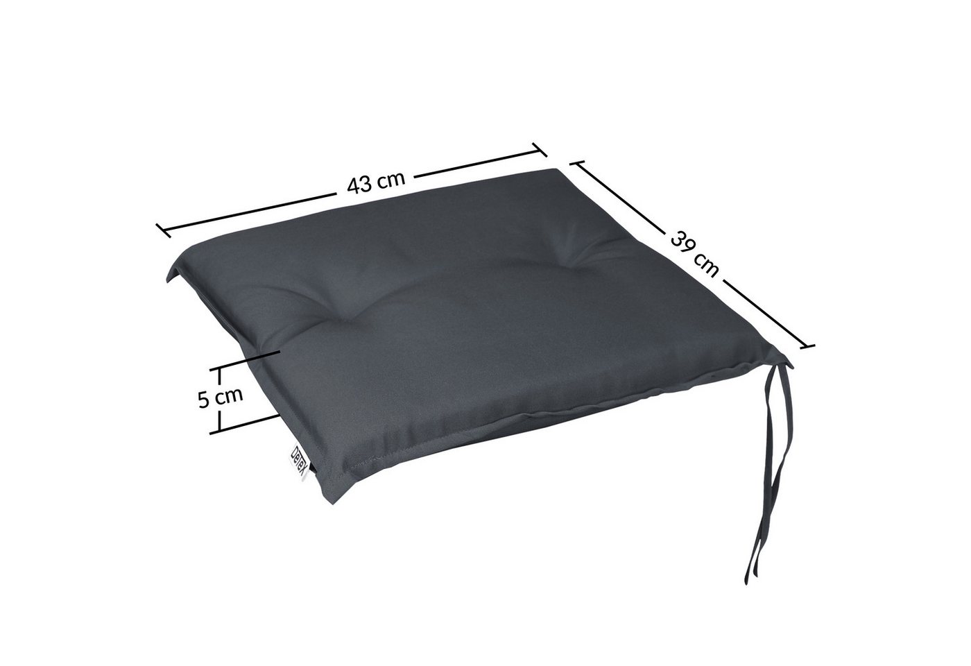 Detex Sitzauflage Boston, Stuhl 6er Set Wasserabweisend 43x39x5cm Waschbar Reißfest Anthrazit – Bild 2 von 2