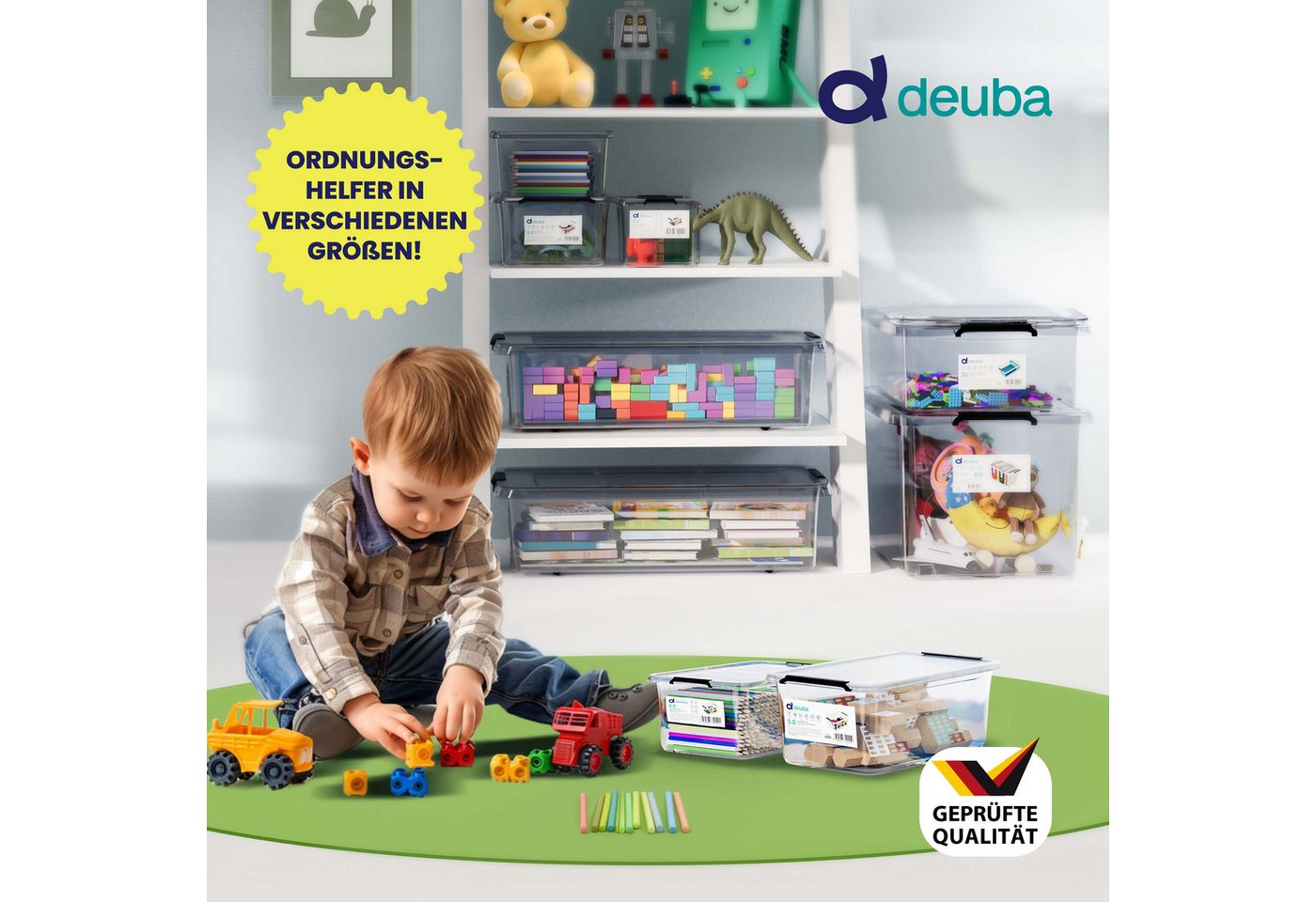 Deuba Aufbewahrungsbox, 2L Deckel Kunststoff Organizer Ordnungsboxen BPA frei stapelbar Küche – Bild 2 von 4