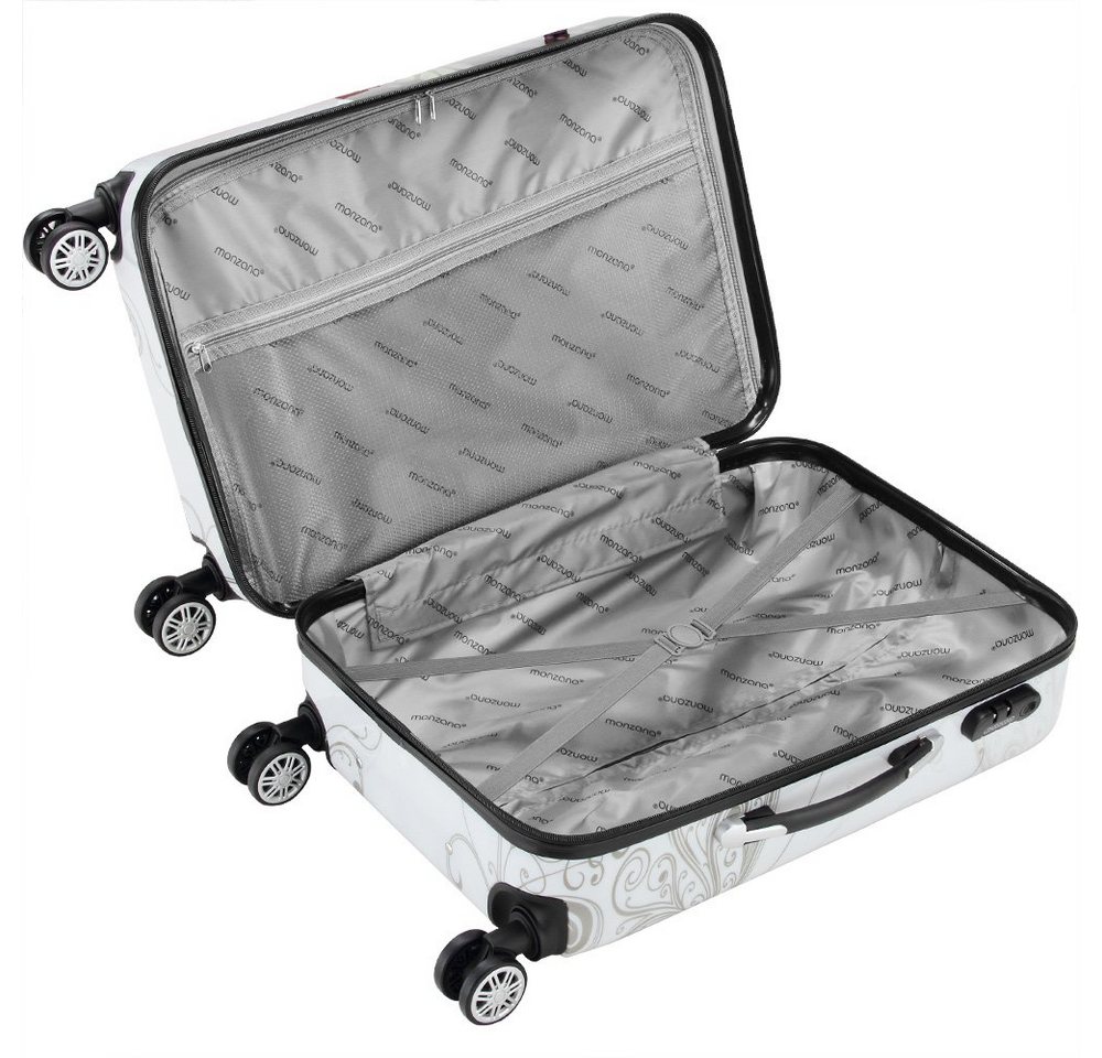 Deuba Hartschalen-Trolley, 4 Rollen Rollen, mit Schloss Doppelrolle Hartschale Teleskopgriff Trolley Reisekoffer M – Bild 5 von 5