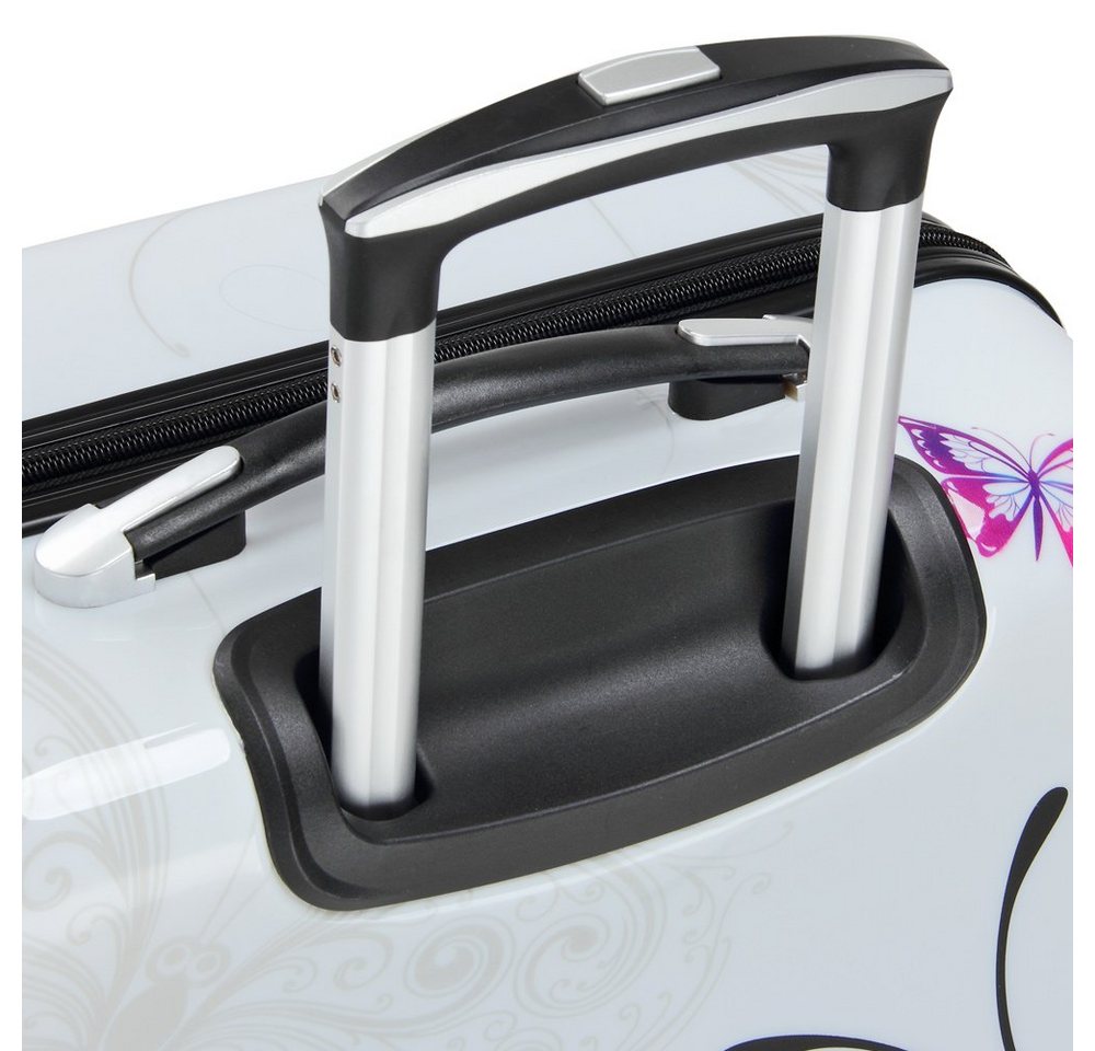 Deuba Hartschalen-Trolley, 4 Rollen Rollen, Schloss Doppelrolle Hartschale Teleskopgriff Trolley Reisekoffer XL – Bild 3 von 5