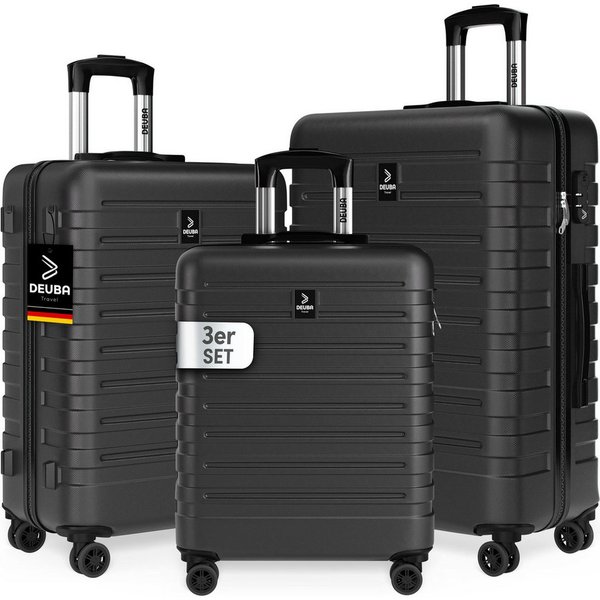 Deuba Kofferset, Handgepäck Koffer 55x40x20 Sicherer Stauraum Kreuzgurt PVC Reisekoffer