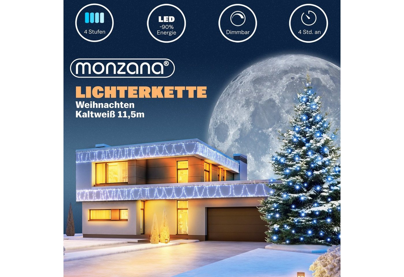 Deuba Lichterkette, 160 LED Außen Timer 8 verschiedene Leuchtmodi IP44 Dimmbar Batterie – Bild 5 von 5