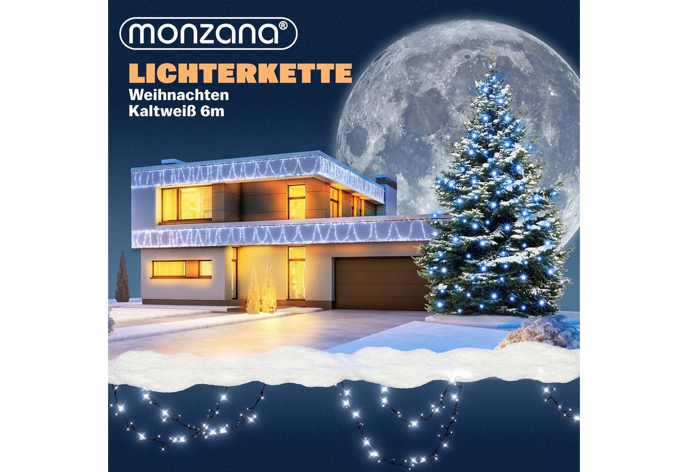 Deuba Lichterkette, 100 LED Außen mit Timer 8 verschiedene Leuchtmodi IP44 Dimmbar – Bild 2 von 5