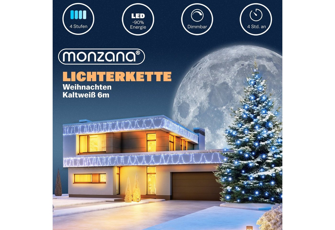 Deuba Lichterkette, 100 LED Außen mit Timer 8 verschiedene Leuchtmodi IP44 Dimmbar – Bild 5 von 5