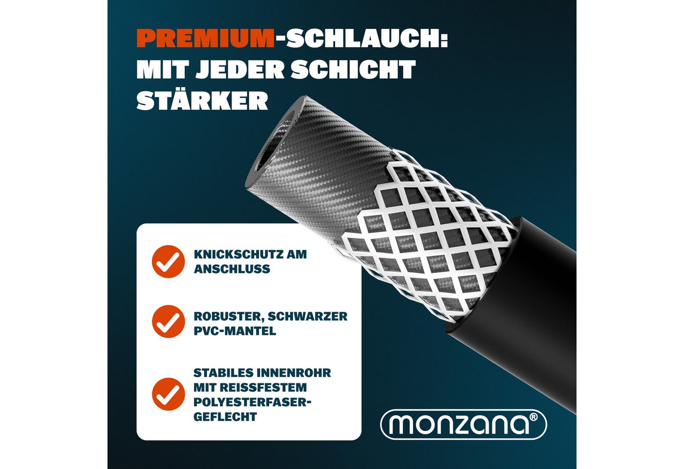 Deuba Rohrreinigungsspirale, Rohrreinigungsschlauch 15m 160Bar 4 Adapter Rohrreinigungsset Schlauch – Bild 5 von 5