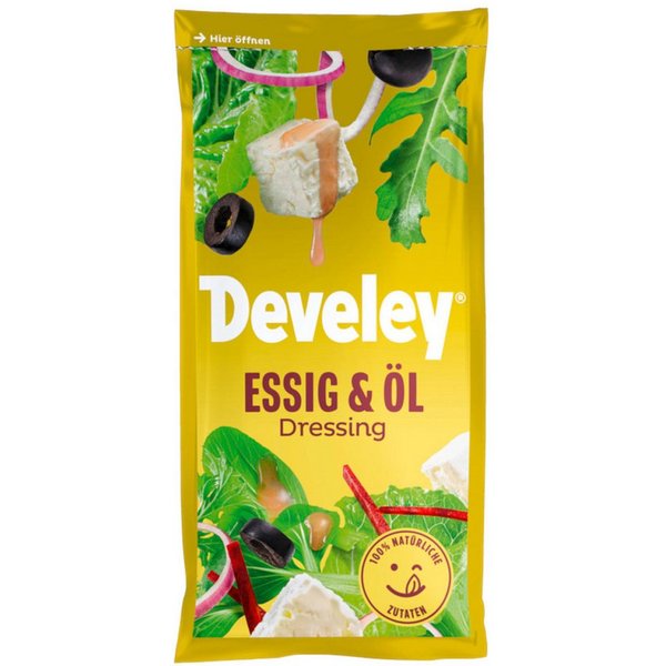 Develey Saucen, Develey Salatdressing Essig und Öl Salatsauce fein würzig 75ml
