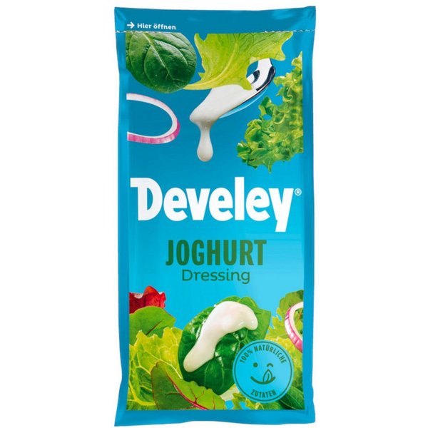 Develey Saucen, Develey Salatdressing Joghurt Salatsauce mit Zitronen Essignote 75ml