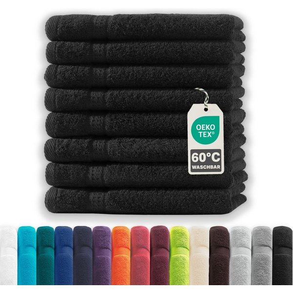 Devior Handtuch Set Frottierserie Elegance in vielen Farben, hochwertig mit 500 g/m², Gästetücher - 100% Baumwolle (8-St), 30x50 cm, ideal fürs Gästebad & klein