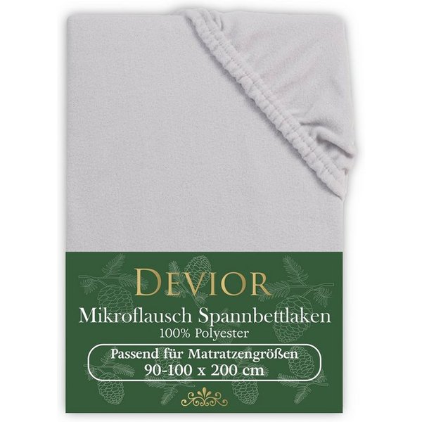Devior Spannbettlaken Fleece 100% Polyester, kuschelig warmes Winterspannbettlaken, 140 g/m², Fleece, Gummizug: Rundumgummizug, Wärmehaltendes Bettlaken 180 x 2