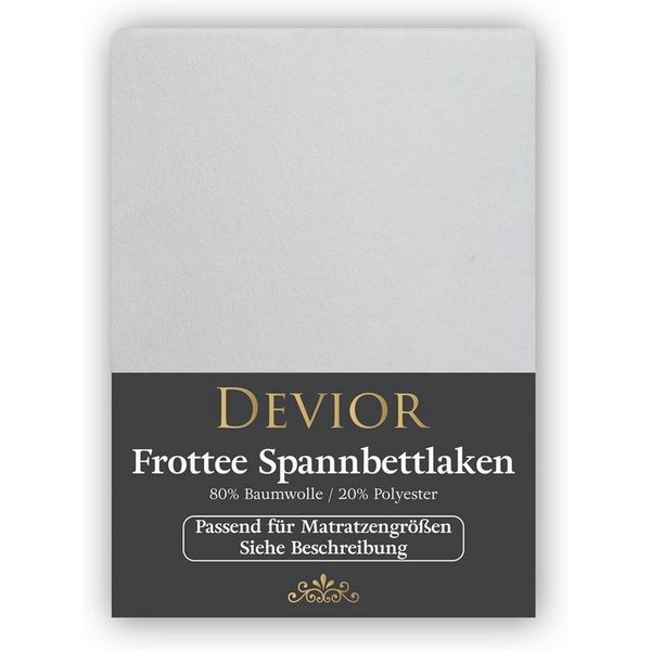 Devior Spannbettlaken Frottee 80% Baumwolle 20% Polyester, Winterspannbettlaken mit 160 g/m², Frottee, Gummizug: Rundumgummizug, 90 x 200 cm für Standardmatratz