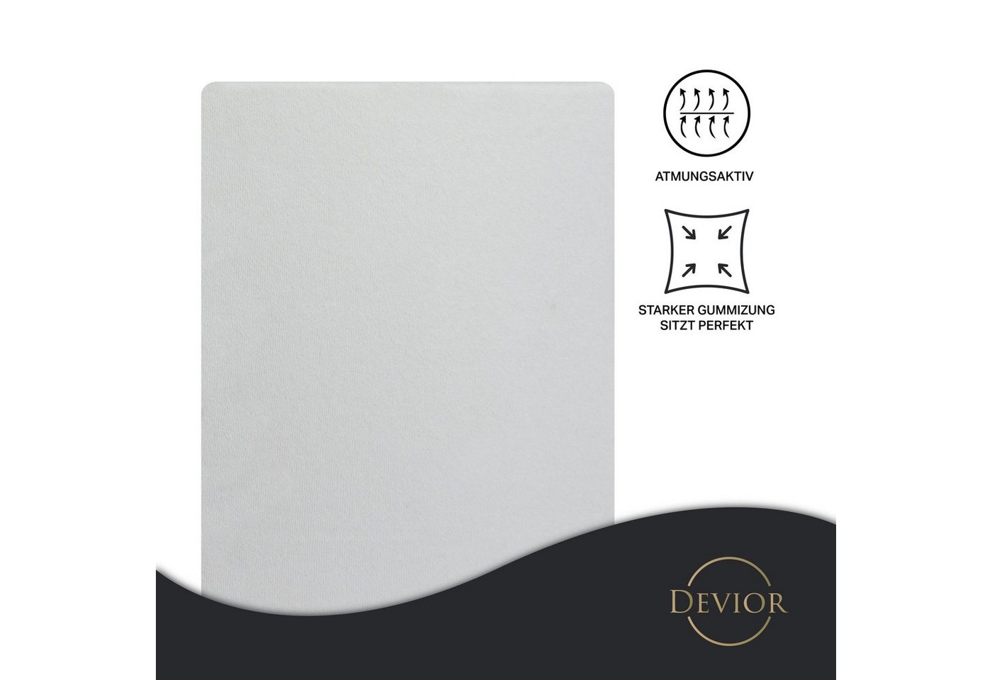 Devior Spannbettlaken Frottee 80% Baumwolle 20% Polyester, Winterspannbettlaken mit 160 g/m², Frottee, Gummizug: Rundumgummizug, 90 x 200 cm für Standardmatratz – Bild 2 von 5