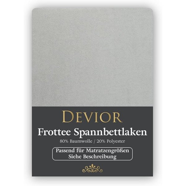 Devior Spannbettlaken Frottee 80% Baumwolle 20% Polyester, Winterspannbettlaken mit 160 g/m², Frottee, Gummizug: Rundumgummizug, 90 x 200 cm für Standardmatratz